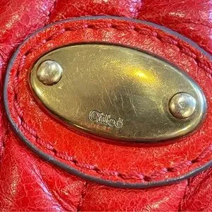 Vintage　Chloe　Bay　Leather　Handbag　Red Chloe Red Leather Bay Tote Bag – Rediscover Vintage